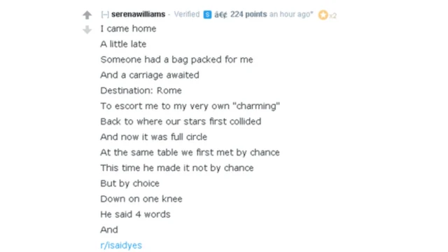 செரீனாவின் கவிதை