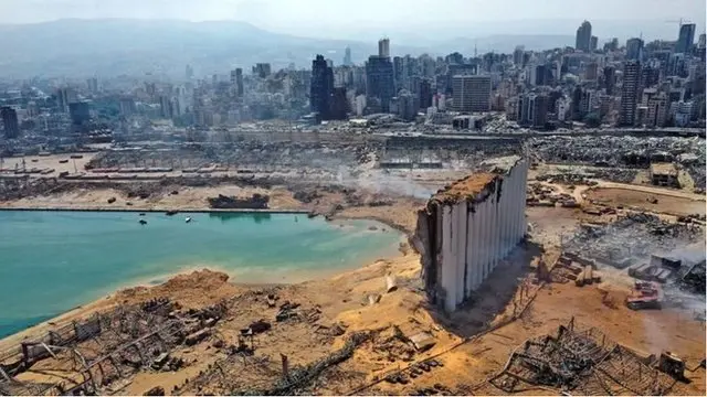 بندر بیروت پس از انفجار