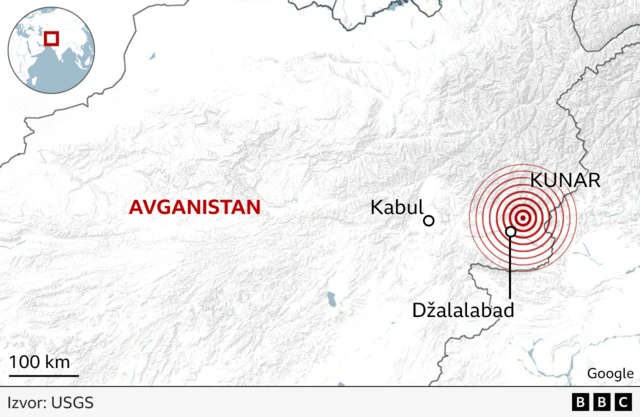 zemljotres u Avganistanu, epicentar zemljotresa u Avganistanu