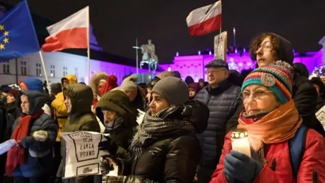 Акция протеста у президентского дворца Польши по поводу судебной реформы, 14 декабря 2017 года
