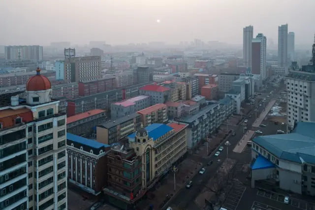 La ciudad china de Heihe, en la frontera con Rusia.