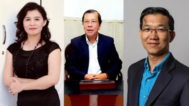 Luật sư, nhà báo Đặng Thị Hàn Ni, Luật sư Trần Văn Sỹ và Luật sư Đặng Anh Quân (từ trái sang phải) bị bắt liên quan tới vụ bà Nguyễn Phương Hằng