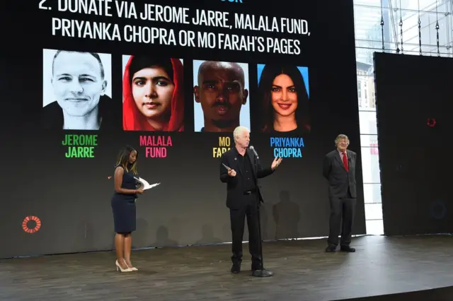 La edición de 2017 de Goalkeepers, organizado por la Fundación Bill y Melinda Gates, en el Lincoln Center de Nueva York, Estados Unidos, el 20 de septiembre de 2017.
