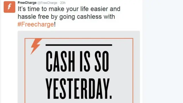 फ्रीचार्ज का ट्वीट