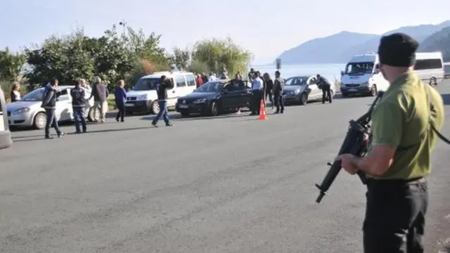 Artvin - Rize arasında güvenlik kontrol noktası.