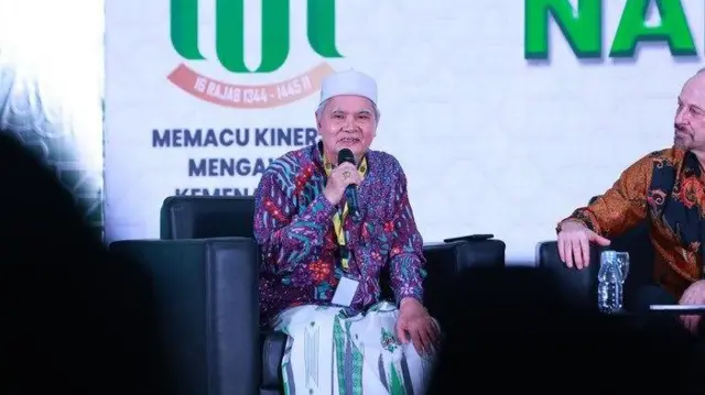 Wakil Rais Aam PBNU KH Afifuddin Muhajir dalam acara Halaqah Nasional Strategi Peradaban NU di Pondok Pesantren Al-Munawwir Krapyak, Yogyakarta, Senin (29/1/2024).
