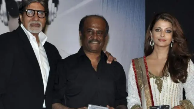 अमिताभ बच्चन, रजनीकांत आणि ऐश्वर्या राय बच्चन 