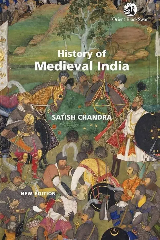 'மத்தியகால இந்தியாவின் வரலாறு' (History of Medieval India) புத்தகத்தின் அட்டைப்படம்.