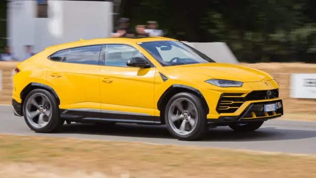 A Getty image of a yellow Lamborghini Urus