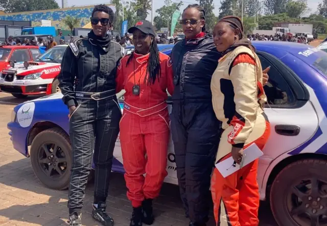 Bamwe mu bagore bitabiriye isiganwa rya Huye Rally 2024