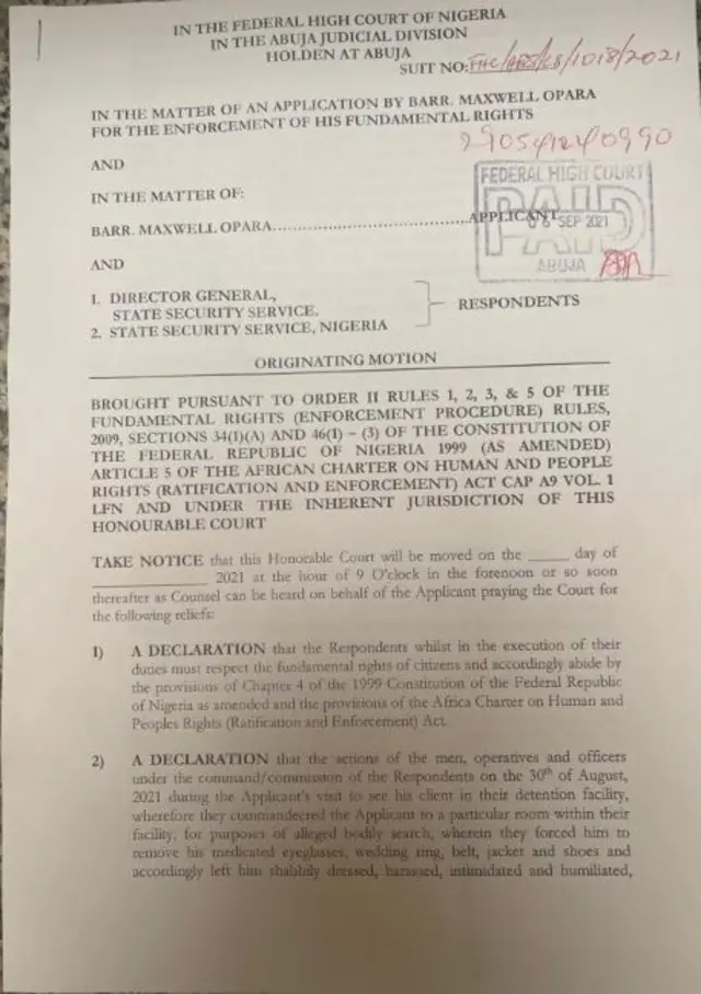 Akwụkwọ mkpebi ikpe Maxwell Opara