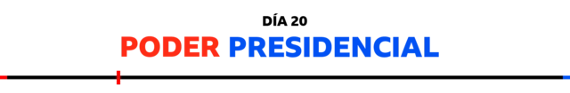Una línea en dos colores que dice "Poder presidencial".