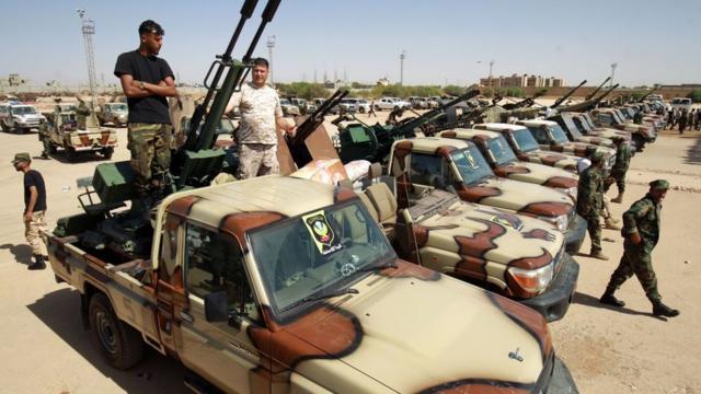 قوات تابعة للجيش الوطني الليبي بقيادة خليفة حفترة