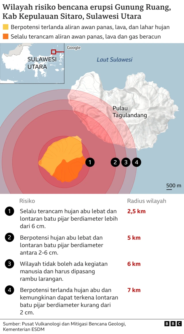 peta risiko Gunung Ruang