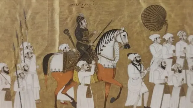 سراج الدولہ ایک پینٹنگ میں اپنے سپاہیوں کے ہمراہ