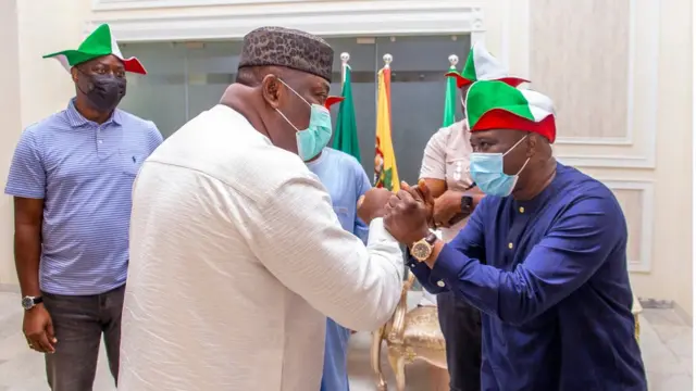 Gomina Makinde, Tambuwal ati Duoye Diri n joko takurọsọ nile iba ipinlẹ Ọyọ nilu Ibadan