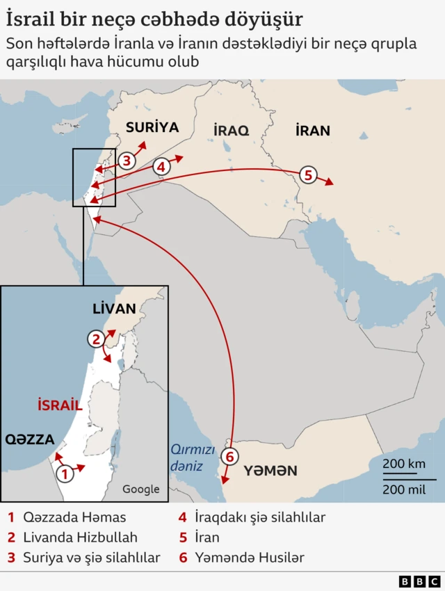 İsrail bir neçə cəbhədə döyüşür