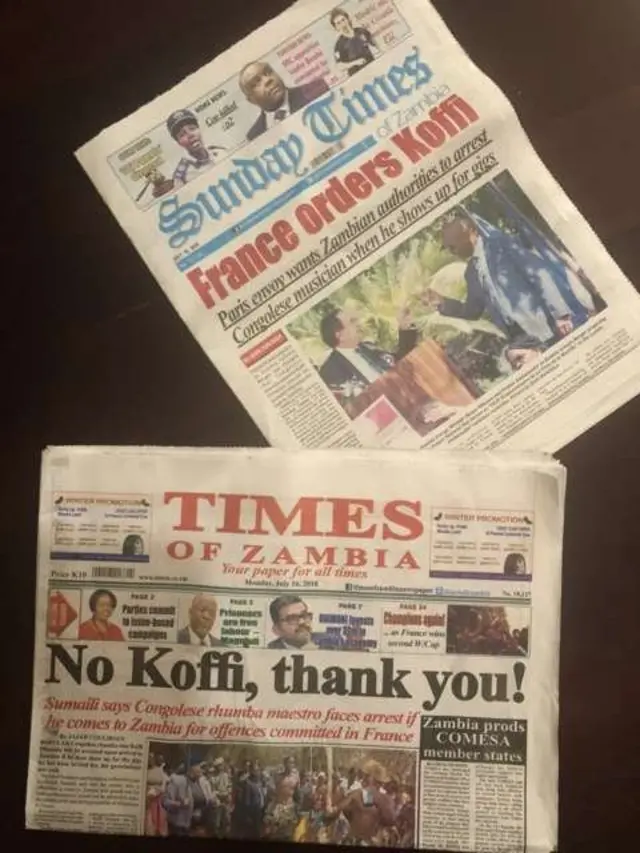 Zambia goment say if Koffi Olomide try enta dia kontri, dem go arrest am