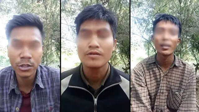 ဘီဘီစီမေးမြန်းခွင့်ရခဲ့တဲ့ ပြည်သူ့စစ်မှုထမ်း သင်တန်းကျောင်းပြီးမြောက်သည်အထိ တက်ခဲ့တဲ့ ကိုထက်၊ ကိုဖြိုး နဲ့ ကိုမင်း (ဝဲမှယာသို့)