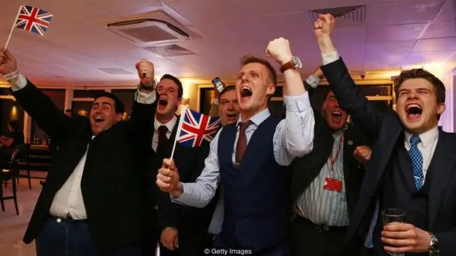 Những người ủng hộ Brexit vui mừng khi biết kết quả trưng cầu năm 2016