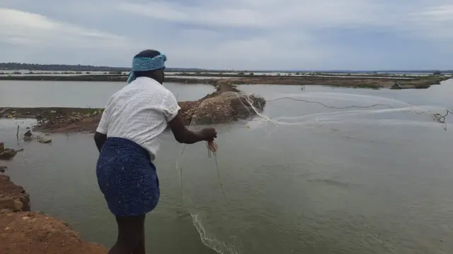 చేపలు పడుతున్న వ్యక్తి