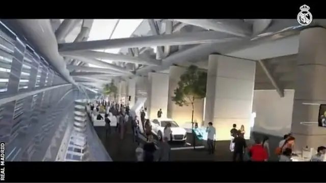 The extended concourse after Real Madrid's planned renovation of the Bernabeu