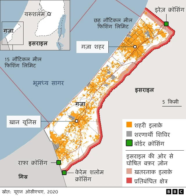 मौजूदा फ़लस्तीन का सबसे बड़ा क्षेत्र है ग़ज़ा पट्टी