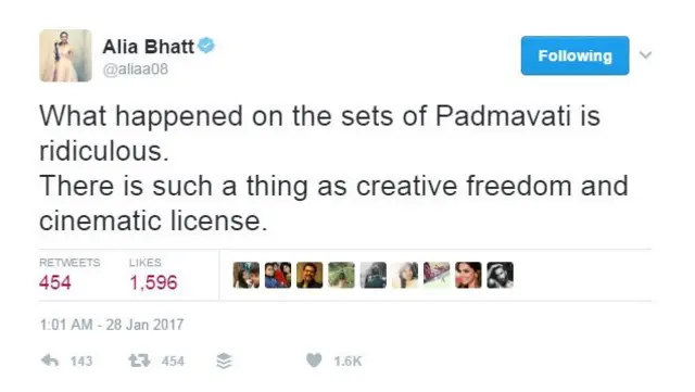 आलिया भट्ट का ट्वीट