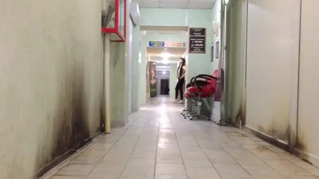 Следы пожара в ТЦ