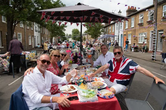 Residents in Windsor at their street party in celebration of the Platinum Jubilee on 3 June 2022