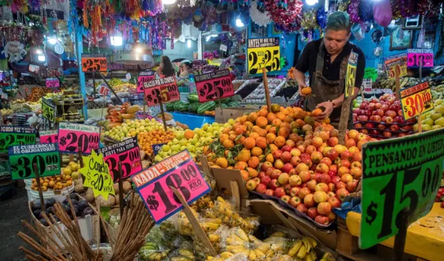 Marché des fruits au Mexique