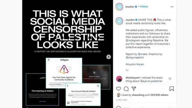 حسابهای پرطرفدار حامی فلسطین در اینستاگرام میگویند مدارکی مبنی بر اعمال سانسور در این شبکه اجتماعی در اختیار دارند