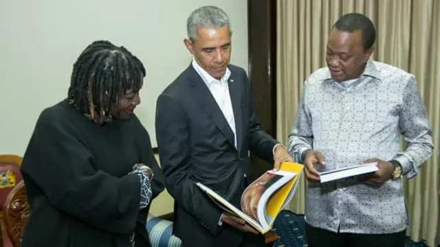 Uhuru Kenyatta, Barack Obama iyo Auma Obama