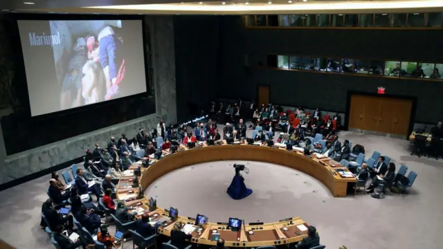 Un video proyectado en el Consejo de Seguridad de la ONU