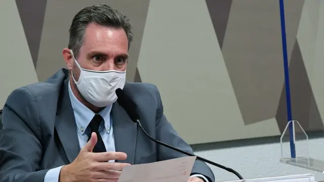 Luiz Paulo Dominguetti durante depoimento à CPI