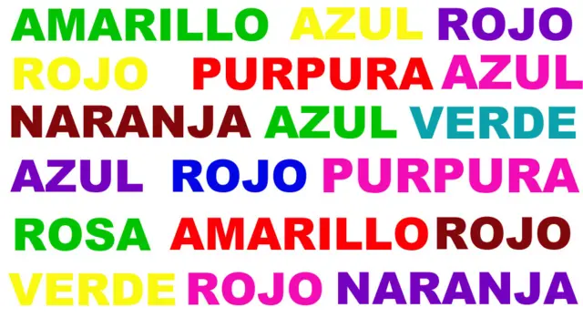 Palabras de colores