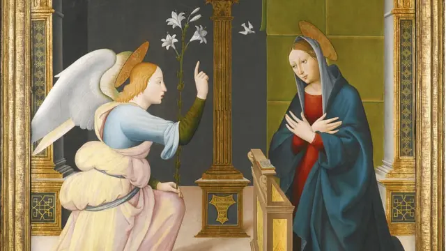 మేరీకి జీసస్ జనన ప్రకటన చేస్తున్న గాబ్రియెల్