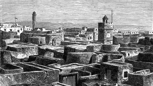 رسم لمدينة سوزا التاريخية يعود لنهاية القرن السابع عشر