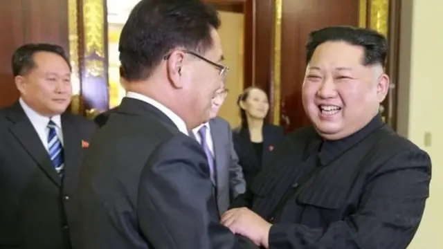 كيم جونغ أون "رحب ترحيبا حارا" بأعضاء الوفد الكوري الجنوبي
