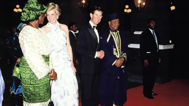 Ibrahim Babangida na nwunye ya nakwa Okparaeze Charles na Lady Diana bụbu nwunye ya