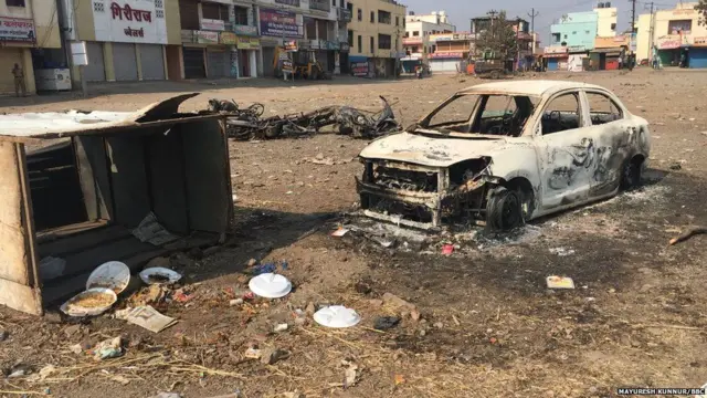 કોરેગાંવ હિંસાની તસવીર