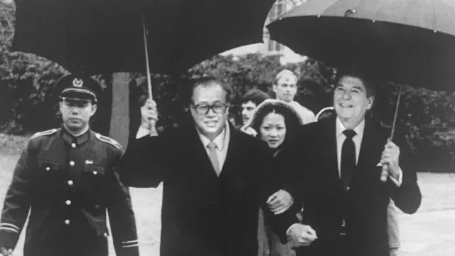 中國總理趙紫陽與美國總統列根