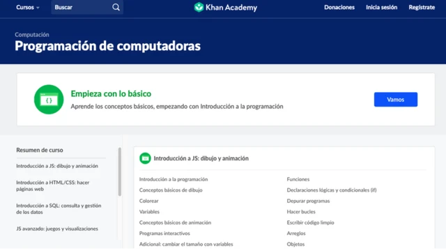 Reprodução do site da Khan Academy