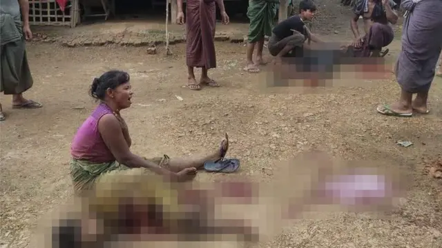 လက်နက်ကြီး နေအိမ်ဝင်းထဲ ကျလို့ ကလေးငယ်က ပွဲချင်းပြီးသေဆုံးပြီး ဖခင်ဖြစ်သူကတော့ ဒဏ်ရာအပြင်းအထန်ရပြီး ဆေးရုံမှာ စိုးရိမ်ရတဲ့အခြေအနေဖြစ်ပါတယ်။