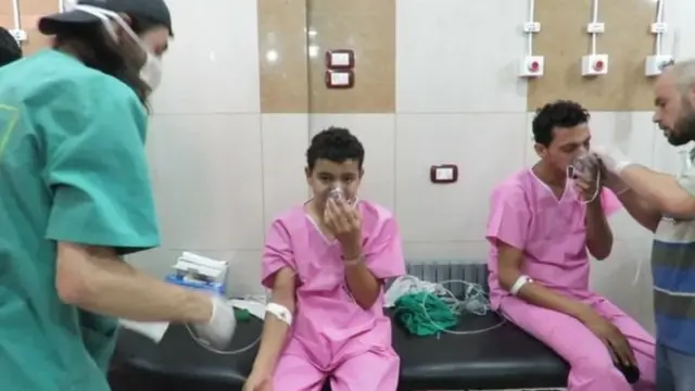 Halep'te klor gazı saldırısı sonrası görüntü