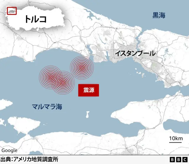 トルコ・イスタンブールでM6強の地震、大勢が屋外で避難 - BBCニュース