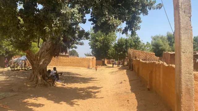 Two people sit under a tree in Baita community of Gezawa local government area of Kano State.