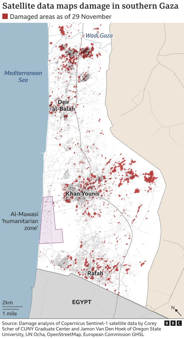 Israel-Gaza war: Satellite fotos show how di damage for Gaza be - BBC ...