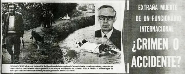 Recorte de prensa sobre la muerte de Carmelo Soria