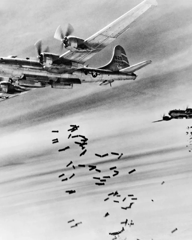 The B-29s were used in a controversial campaign which specifically targeted Japanese cities – and caused massive loss of life (Credit: Getty Images) 